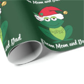 Kikkerkerst Schattige Groen Monogram Cadeaupapier (Rol Hoek)