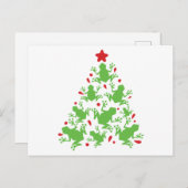 Kikkerkerstboomkerstbeker Funny Kerstmis, Briefkaart (Voorkant / Achterkant)