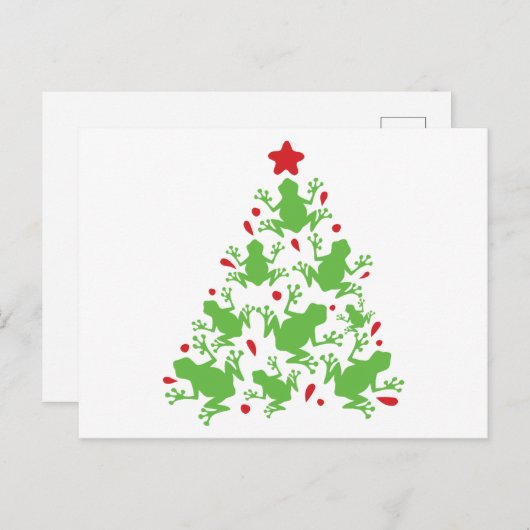 Kikkerkerstboomkerstbeker Funny Kerstmis, Briefkaart (Voorkant / Achterkant)