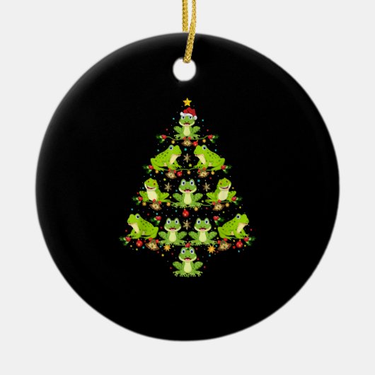 Kikkerkerstboomkikker Gift Funny Kerstkikker Keramisch Ornament (Voorkant)