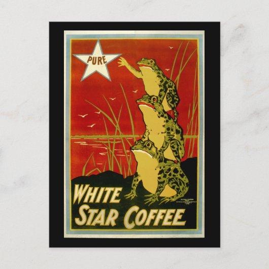  kikkerkoffie-advertentiekaart briefkaart (Voorkant)