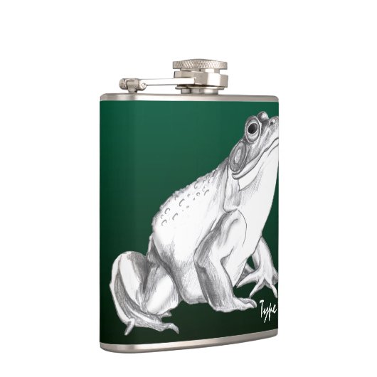 Kikkerkolf, speciaal voor kikkerbilletjes ontworpe heupfles (Rechts)