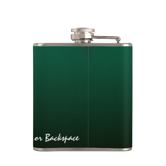 Kikkerkolf, speciaal voor kikkerbilletjes ontworpe heupfles (Achterkant)