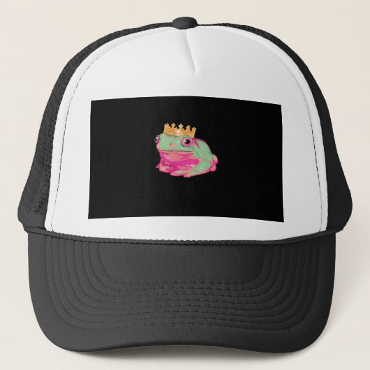 Kikkerkoning Funky Meme Klassieke Stijl Trucker Pet (Voorkant)