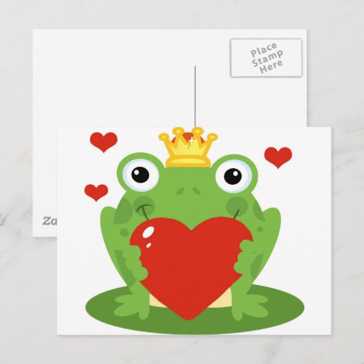 Kikkerkoning met hart briefkaart (Voorkant / Achterkant)