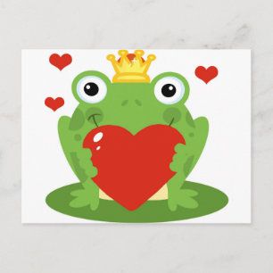 Kikkerkoning met hart briefkaart