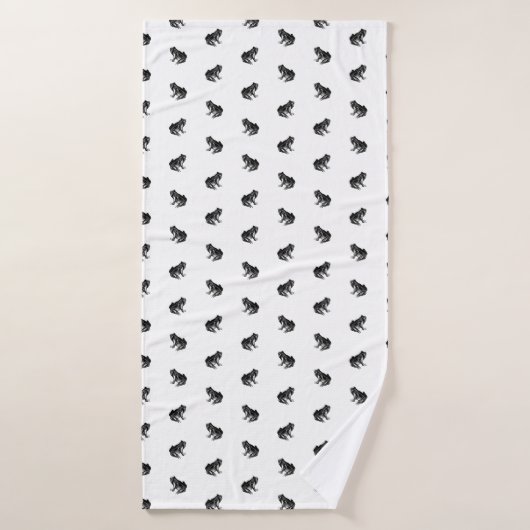  Kikkerkunst Patroon AANGEPASTE ACHTERGRONDKLEUR Badhanddoek (Badhanddoek)
