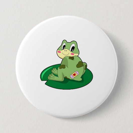 Kikkerleisteen Heart Plaster Ronde Button 7,6 Cm (Voorkant)