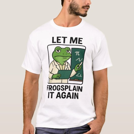 Kikkerleraar - Grappige klaslokaal schoolbord Cart T-shirt (Voorkant)