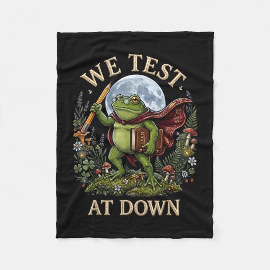 Kikkerleraar test bij het krieken van de dag testd fleece deken (Voorkant)