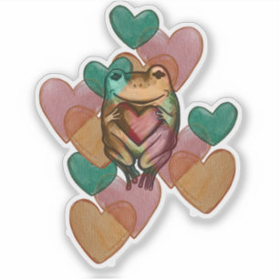 Kikkerliefde cute harten ontwerpen Ik hou van kikk Sticker