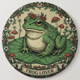Kikkerliefhebber Cottagecore Ronde Button 6,0 Cm