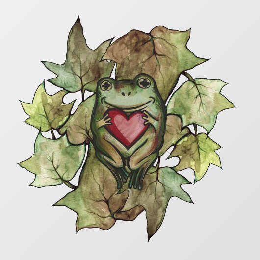 Kikkerminnaar kunst leuke kikkers en hart raamsticker (Vel)