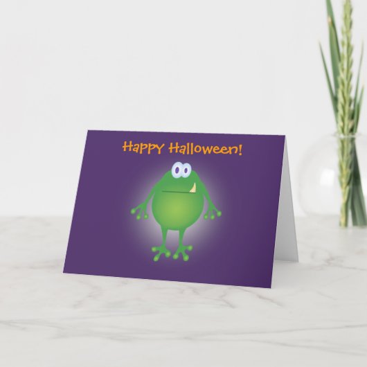 kikkermonster met achtergrond, Happy Halloween! Kaart (Voorkant)