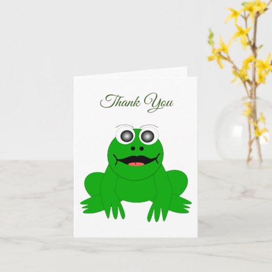 Kikkerontwerp bedankje kaart (Gele Bloem)