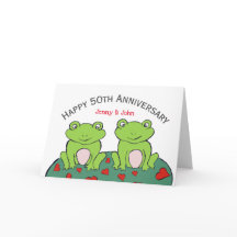 Kikkerpaar 50ste gouden trouwkaart