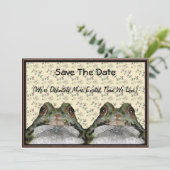 Kikkerpaar: Cute, Funny, Save the Date: Kunst Date (Staand voorkant)