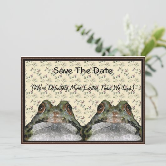 Kikkerpaar: Cute, Funny, Save the Date: Kunst Save The Date (Staand voorkant)