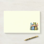 Kikkerpaddenstoel en kikker post-it® notes (Op bureau)