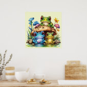 Kikkerpaddenstoel en kikker poster (Keuken)