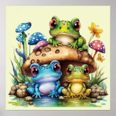 Kikkerpaddenstoel en kikker poster (Voorkant)