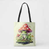 Kikkerpaddenstoel en kikker tote bag (Voorkant)
