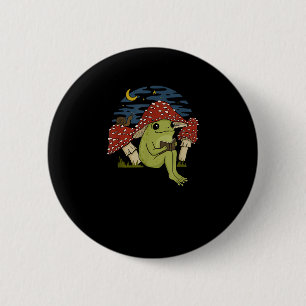 Kikkerpaddenstoel Hoed Lezen Boek - Cottagecore Go Ronde Button 5,7 Cm