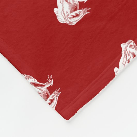  kikkerpatroon Afdrukpatronen Kunstontwerp rood Fleece Deken (Hoek)