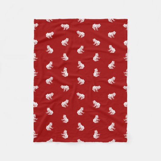 kikkerpatroon Afdrukpatronen Kunstontwerp rood Fleece Deken (Voorkant)