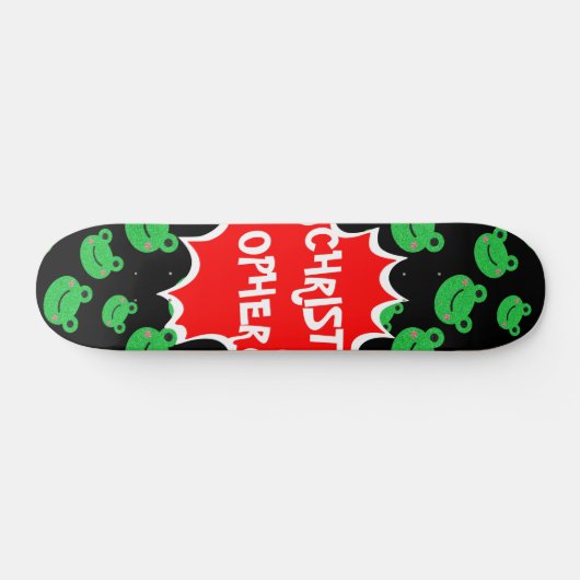 Kikkerpatroon Comic custom name skateboard (Horizontaal)