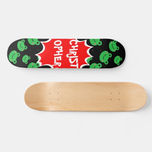 Kikkerpatroon Comic custom name skateboard (Horizontaal)