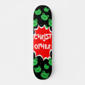 Kikkerpatroon Comic custom name skateboard (Voorkant)