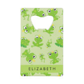 Kikkerpatroon, Groene kikkers, Kikkerprins, Jouw n Creditkaart Flessenopener (Voorkant)