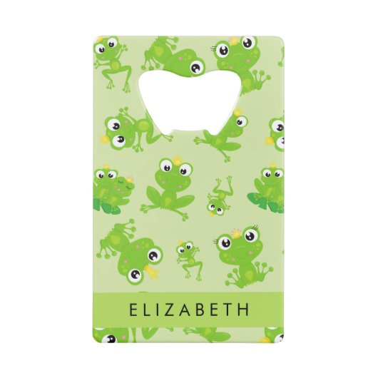 Kikkerpatroon, Groene kikkers, Kikkerprins, Jouw n Creditkaart Flessenopener (Voorkant)