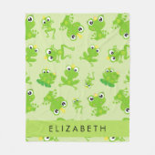 Kikkerpatroon, Groene kikkers, Kikkerprins, Jouw n Fleece Deken (Voorkant)