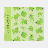Kikkerpatroon, Groene kikkers, Kikkerprins, Jouw n Fleece Deken (Voorkant (Horizontaal))
