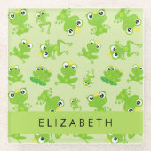 Kikkerpatroon, Groene kikkers, Kikkerprins, Jouw n Glazen Onderzetter (Voorkant)