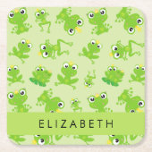 Kikkerpatroon, Groene kikkers, Kikkerprins, Jouw n Kartonnen Onderzetters (Voorkant)