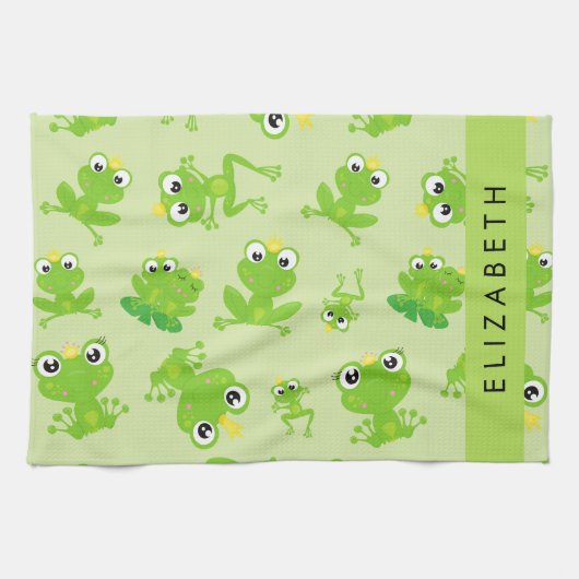 Kikkerpatroon, Groene kikkers, Kikkerprins, Jouw n Theedoek (Horizontaal)