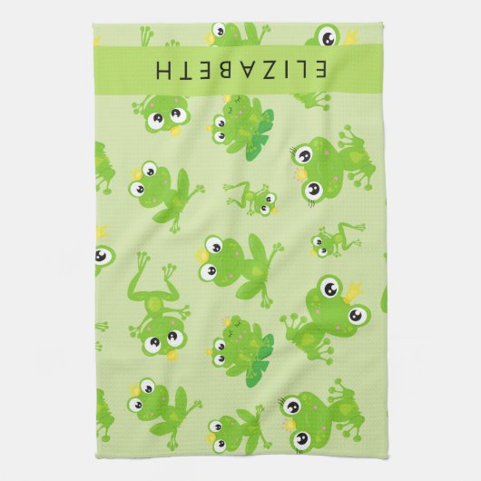 Kikkerpatroon, Groene kikkers, Kikkerprins, Jouw n Theedoek (Verticaal)