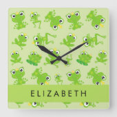 Kikkerpatroon, Groene kikkers, Kikkerprins, Jouw n Vierkante Klok (Voorkant)