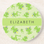 Kikkerpatroon, Groene kikkers, Kikkerprins, Jouw n Zandsteen Onderzetter (Voorkant)