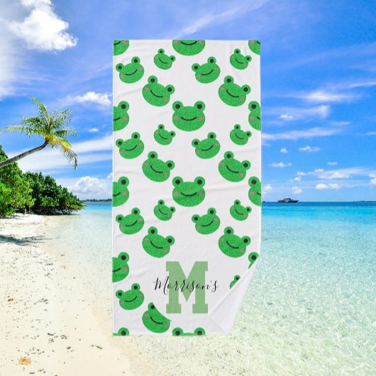 Kikkerpatroon monogram wildlife Beach Badhanddoek