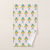 Kikkerpatroon Roze & Groen Schattige Kinder handdo Bad Handdoek (Handdoek)