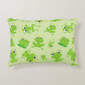 Kikkerpatroon, stekkikkers, groene kikkers, kikker accent kussen (Voorkant)