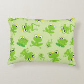 Kikkerpatroon, stekkikkers, groene kikkers, kikker accent kussen (Achterkant)