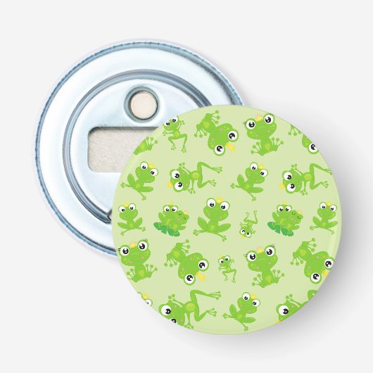 Kikkerpatroon, stekkikkers, groene kikkers, kikker button flesopener (Voorkant)