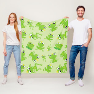 Kikkerpatroon, stekkikkers, groene kikkers, kikker fleece deken