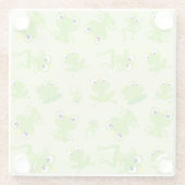 Kikkerpatroon, stekkikkers, groene kikkers, kikker glazen onderzetter (Achterkant)