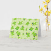 Kikkerpatroon, stekkikkers, groene kikkers, kikker kaart (Gele Bloem)